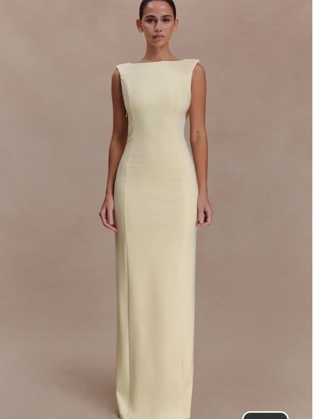 Meshki “Galilea”Crepe Draped Maxi Dress- Lemon EUC (worn once and dry cleaned) - Picture 2 of 5